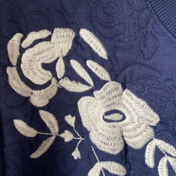 Urban Mood Navy Quilted Crew Sweatshirt - S - Picture 4 of 10